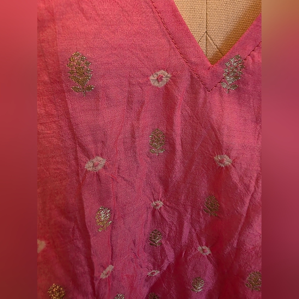 SALE NWT La Carlia Bright Pink Silk Dress - Picture 4 of 10